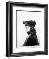 An Oriental Head, Etched by Rembrandt, C.1635 (Etching)-Jan The Elder Lievens-Framed Giclee Print