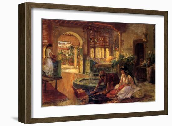 An Oriental Interior, 1900-Frederick Arthur Bridgman-Framed Giclee Print