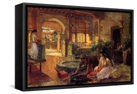 An Oriental Interior, 1900-Frederick Arthur Bridgman-Framed Stretched Canvas