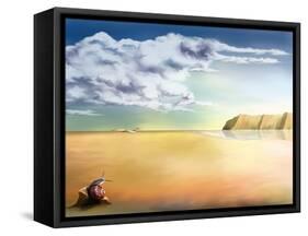 An Original Stylized Illustration of a Surreal Landscape Background-paul fleet-Framed Stretched Canvas