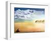 An Original Stylized Illustration of a Surreal Landscape Background-paul fleet-Framed Art Print