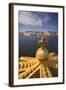An Ornamental Crown of the Skeppsholmsbron, with Gamla Stan across the Water-Jon Hicks-Framed Photographic Print