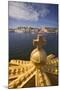 An Ornamental Crown of the Skeppsholmsbron, with Gamla Stan across the Water-Jon Hicks-Mounted Photographic Print