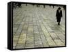 An Orthodox Israeli Jew Walks Across the Plaza Next to the Western Wall-null-Framed Stretched Canvas