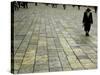 An Orthodox Israeli Jew Walks Across the Plaza Next to the Western Wall-null-Stretched Canvas