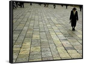An Orthodox Israeli Jew Walks Across the Plaza Next to the Western Wall-null-Framed Photographic Print