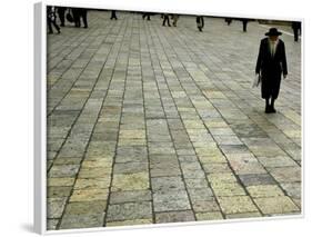 An Orthodox Israeli Jew Walks Across the Plaza Next to the Western Wall-null-Framed Photographic Print