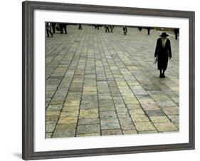 An Orthodox Israeli Jew Walks Across the Plaza Next to the Western Wall-null-Framed Photographic Print