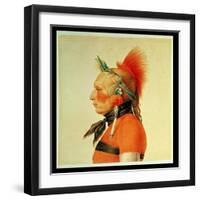 An Osage Warrior, 1804 (Colour Litho)-Charles Balthazar Julien Fevret De Saint-memin-Framed Premium Giclee Print