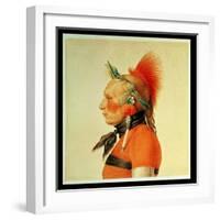 An Osage Warrior, 1804 (Colour Litho)-Charles Balthazar Julien Fevret De Saint-memin-Framed Giclee Print