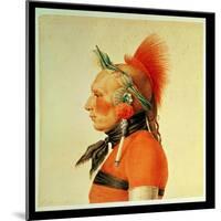 An Osage Warrior, 1804 (Colour Litho)-Charles Balthazar Julien Fevret De Saint-memin-Mounted Giclee Print