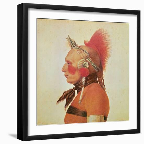 An Osage Warrior, C.1804-Charles Balthazar Julien Fevret De Saint-memin-Framed Giclee Print