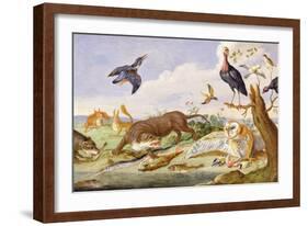 An Otter and an Owl Guarding their Catches-Jan van Kessel the Elder-Framed Giclee Print