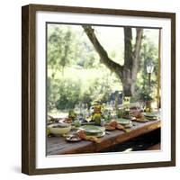 An Outdoor Table Setting with a Vegetarian Meal-Renée Comet-Framed Photographic Print