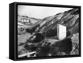 An Outhouse in an Area That Is Plagued with Soil Erosion-Alfred Eisenstaedt-Framed Stretched Canvas