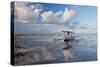 An Outrigger Fishing Boat on the Coast of Bali-Alex Saberi-Stretched Canvas