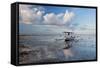 An Outrigger Fishing Boat on the Coast of Bali-Alex Saberi-Framed Stretched Canvas