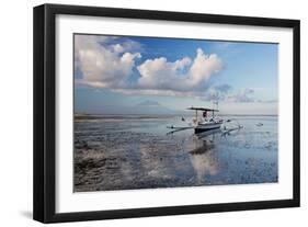 An Outrigger Fishing Boat on the Coast of Bali-Alex Saberi-Framed Photographic Print