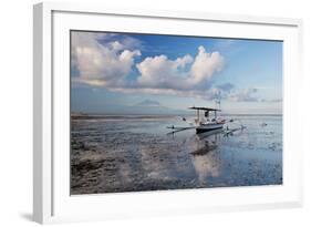 An Outrigger Fishing Boat on the Coast of Bali-Alex Saberi-Framed Photographic Print