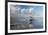 An Outrigger Fishing Boat on the Coast of Bali-Alex Saberi-Framed Photographic Print