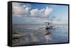 An Outrigger Fishing Boat on the Coast of Bali-Alex Saberi-Framed Stretched Canvas