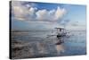 An Outrigger Fishing Boat on the Coast of Bali-Alex Saberi-Stretched Canvas