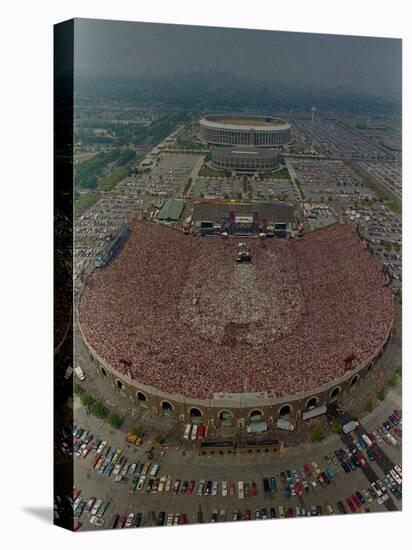 An Overhead Aerial View of the Crowd at Jfk Stadium-null-Stretched Canvas