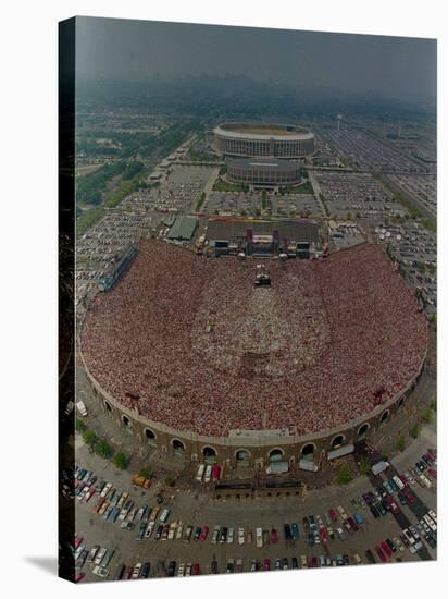 An Overhead Aerial View of the Crowd at Jfk Stadium-null-Stretched Canvas