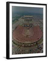 An Overhead Aerial View of the Crowd at Jfk Stadium-null-Framed Premium Photographic Print