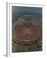 An Overhead Aerial View of the Crowd at Jfk Stadium-null-Framed Premium Photographic Print