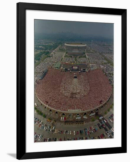 An Overhead Aerial View of the Crowd at Jfk Stadium-null-Framed Photographic Print