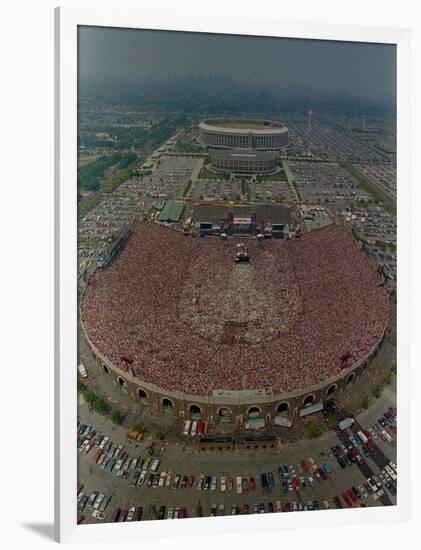 An Overhead Aerial View of the Crowd at Jfk Stadium-null-Framed Photographic Print