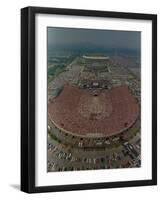 An Overhead Aerial View of the Crowd at Jfk Stadium-null-Framed Photographic Print