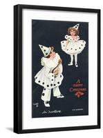 An Overture, Boy and Girl in Pierrot Costume Take a Fancy to One Another-H.d. Sandford-Framed Art Print