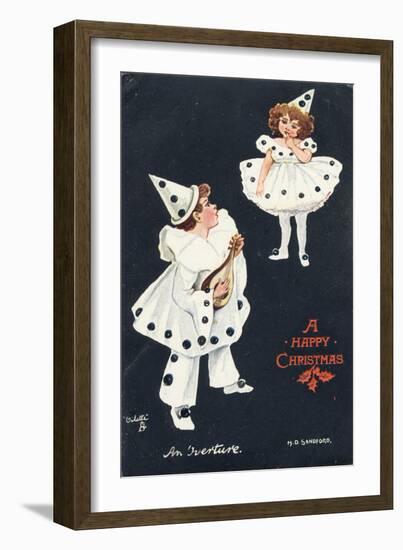 An Overture, Boy and Girl in Pierrot Costume Take a Fancy to One Another-H.d. Sandford-Framed Art Print
