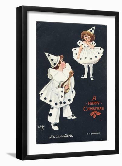 An Overture, Boy and Girl in Pierrot Costume Take a Fancy to One Another-H.d. Sandford-Framed Art Print