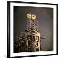 An Owl on a Roof in the City-Luis Beltran-Framed Photographic Print