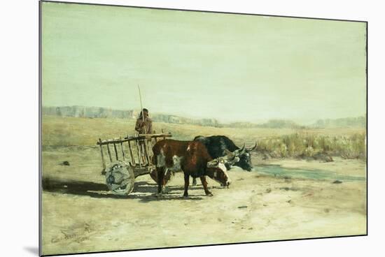 An Ox Cart in New Mexico-Charles Partridge Adams-Mounted Giclee Print