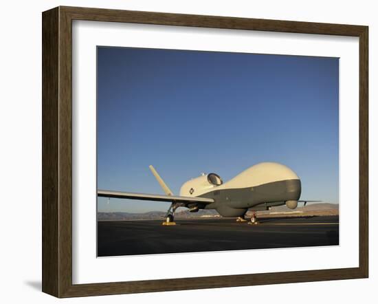 An RQ-4 Global Hawk Unmanned Aerial Vehicle Sits On the Flight Line-Stocktrek Images-Framed Photographic Print