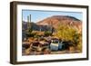 An rusted out car in the Sonoran Desert, Baja California, Mexico-Mark A Johnson-Framed Photographic Print