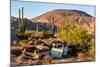 An rusted out car in the Sonoran Desert, Baja California, Mexico-Mark A Johnson-Mounted Photographic Print