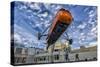 An S-58T Picks Up The Lifting Line On The Top Of A Building In Chicago, Illinois-null-Stretched Canvas