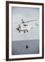 An SA-330 Puma Transport Helicopter Moves Cargo During a Vertical Replenishment-null-Framed Photographic Print