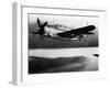 An Sb2c (Curtiss Helldiver) Flies over a Japanese Convoy Burning in Cam Ranh Bay after Attack by Pl-null-Framed Photographic Print