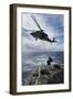 An Sh-60S Sea Hawk Delivers Supplies on the Flight Deck Fo USS Preble-null-Framed Photographic Print