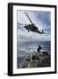 An Sh-60S Sea Hawk Delivers Supplies on the Flight Deck Fo USS Preble-null-Framed Photographic Print