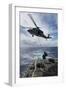 An Sh-60S Sea Hawk Delivers Supplies on the Flight Deck Fo USS Preble-null-Framed Photographic Print