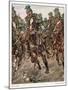An Uhlan Cavalry Charge-Angelo Jank-Mounted Art Print