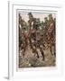 An Uhlan Cavalry Charge-Angelo Jank-Framed Art Print