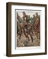 An Uhlan Cavalry Charge-Angelo Jank-Framed Art Print